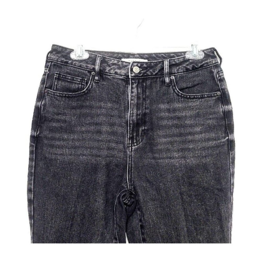 Pacsun Charcoal Black Mom Jeans Womens Size 28 Tapered Leg Stretch Whiskering - Picture 3 of 8